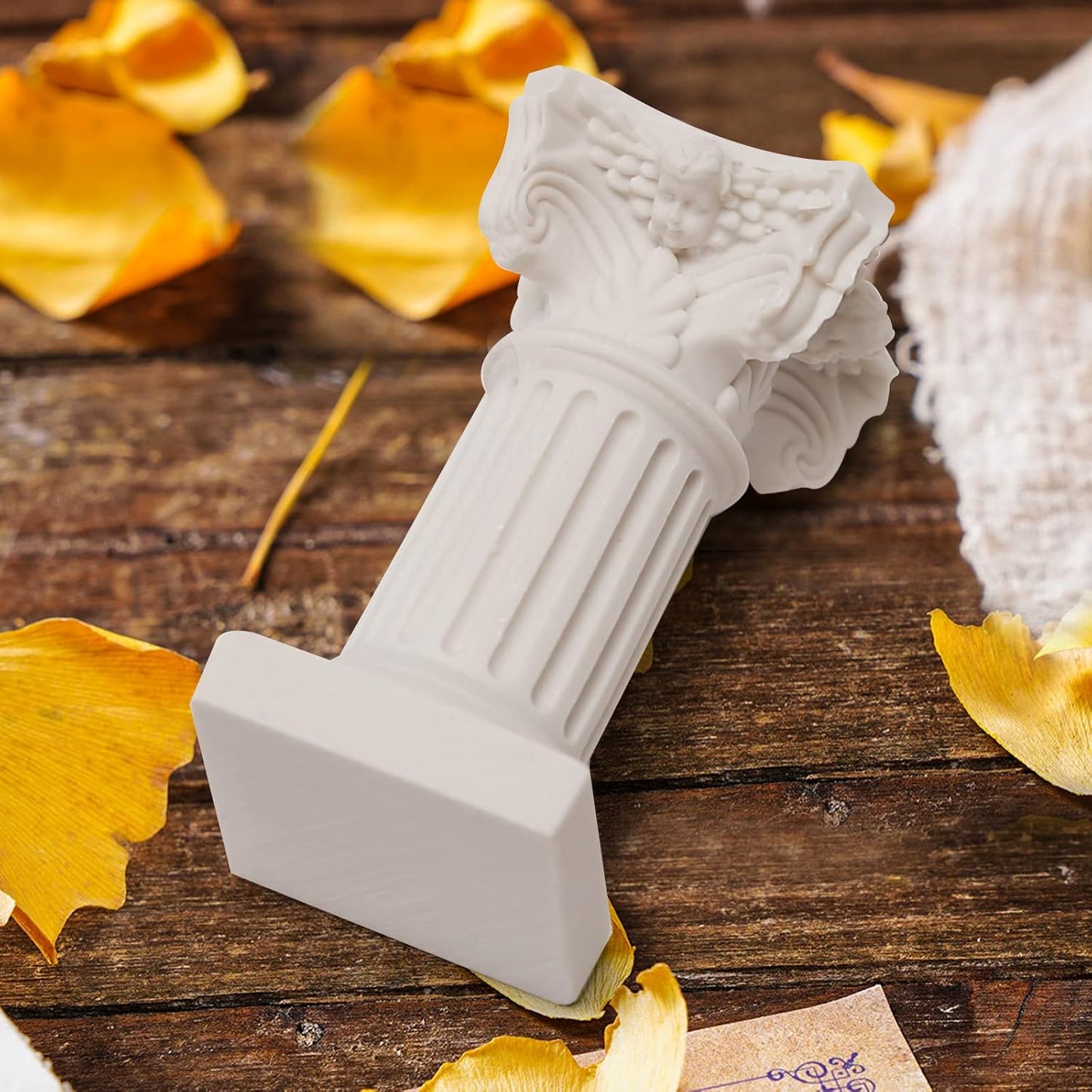 Saihisday Mini Roman Pillar Greek Columns - 5Pcs Resin Artistic Ornaments for Christmas & Weddings | 1.18" x 1.18" x 2.56" (White)
