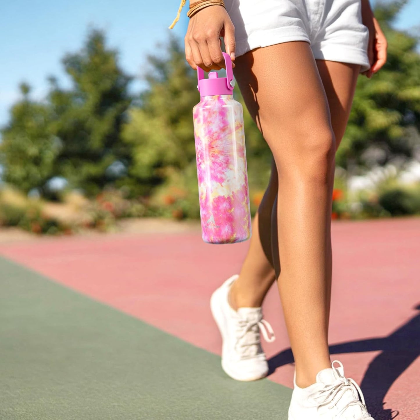 Skiennix 24 oz Vacuum Water Bottle - Lightweight, Leakproof, BPA-Free Flask with Straw | Citrus Dream