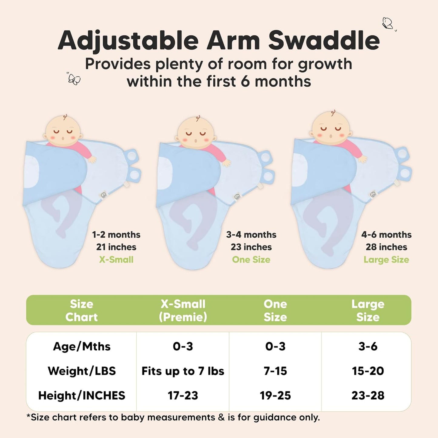 Skiennix Organic Baby Swaddle Sleep Sacks - Soft & Snug for Newborns 0-3 Months | ABC Land Cloud Design