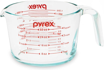 Pyrex 4-Cup Glass Measuring Cup - Essential Kitchen Tool for Baking & Cooking | Dishwasher & Microwave Safe