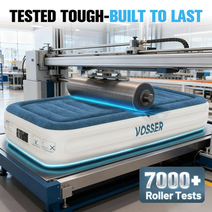 VOSSER Twin Air Mattress with Built-in Pump,Fast & Easy Inflation/Deflation Inflatable Mattress, Foldable Blow Up Mattress with Storage Bag, Inflatable Bed for Home, Camping & Guests