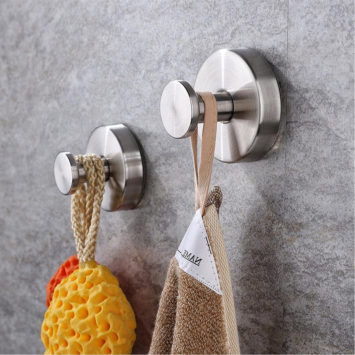 Skiennix Suction Cup Hooks - Upgraded Drill-Free Wreath Hangers for Glass & Doors | 2 Silver Holders
