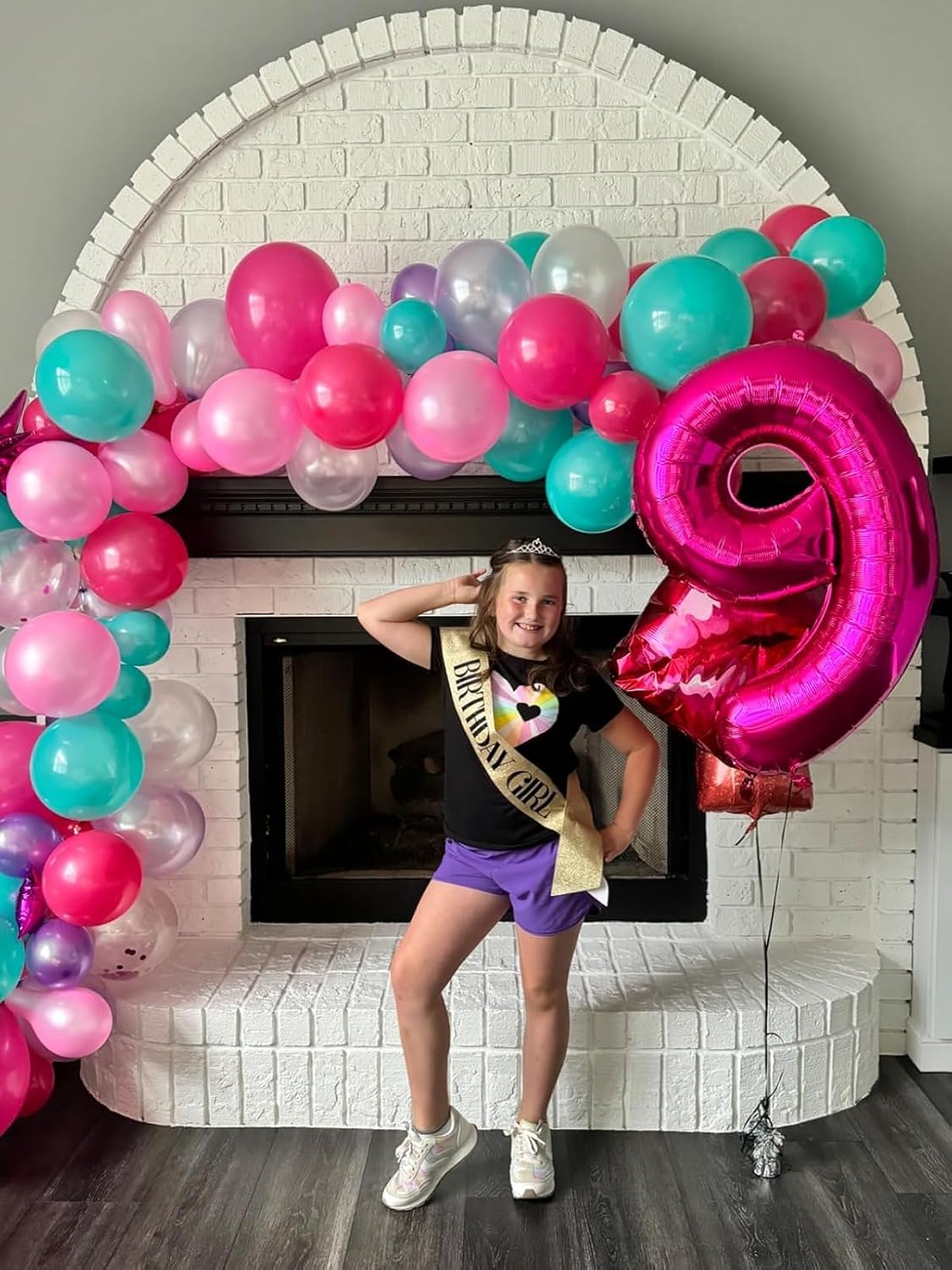 Regine Switzerland 40-Inch Rose Purple Number 9 Balloon - Perfect for Birthday, Engagement, and Graduation Celebrations
