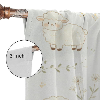Farm Animal Kids Curtains 63W x 72L Pack of 2 - Light Filtering Nursery Drapes