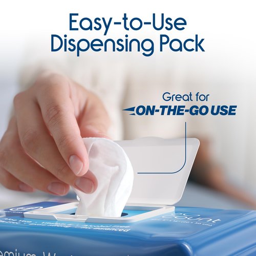 Inspire Adult Wet Wipes, Wash Cloths | Adult Wipes for Incontinence & Cleansing for Elderly, 8"x12" Count 12 packs of 50