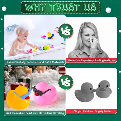 Christmas Advent Calendar Ducks by [Brand Name] - 24-Day Countdown Rubber Ducky Bath Toy for Kids