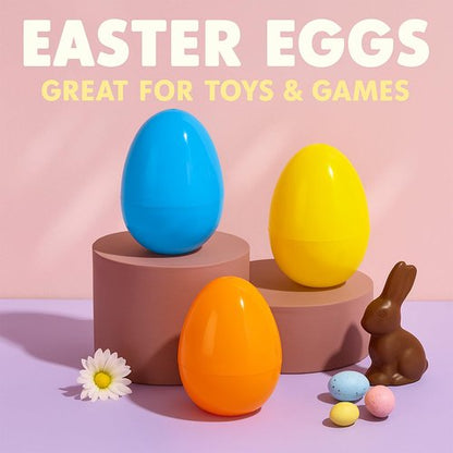 Coynurex 54PCS Fillable Easter Eggs – 2.17'' Plastic Hinged Eggs in 6 Colors – Bulk Eggs for Hunt, Party, Basket Fillers
