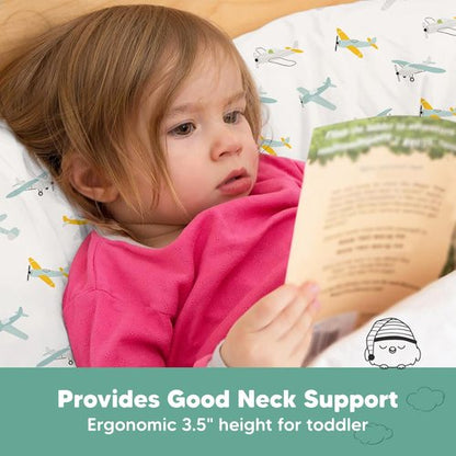KeaBabies Toddler Pillow - Jumbo 14x20 Soft Organic Cotton | Machine Washable for Travel & Toddler Bed Set