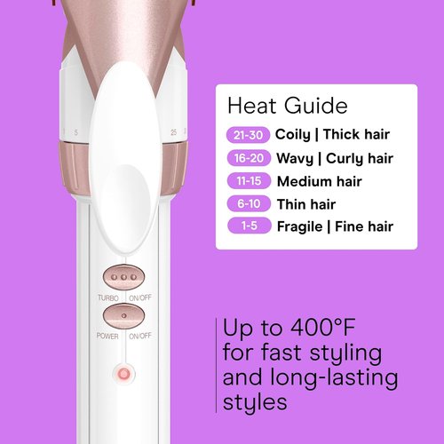 Conair Double Ceramic Curling Iron - 1¼-Inch Long Barrel for Loose Curls | Ideal for Medium & Long Hair in White/Rose Gold
