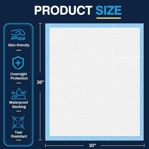 AAY Disposable Bed Pads - Super Absorbent Tear-Resistant Underpads | Extra Large 30"X36" (100pcs) for Adults, Kids, and Pets
