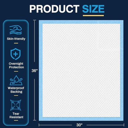 AAY Disposable Bed Pads - Super Absorbent Tear-Resistant Underpads | Extra Large 30"X36" (100pcs) for Adults, Kids, and Pets