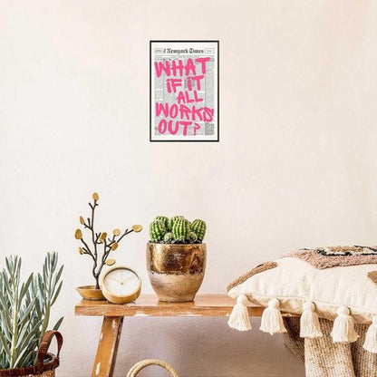 Drimiler Retro Newspaper Poster - Positive Affirming Quote Canvas Wall Art | 12x18in Framed Decor