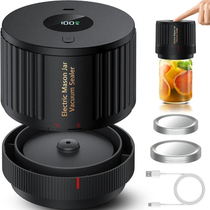Skiennix Electric Mason Jar Vacuum Sealer Kit - Ideal for Wide & Regular Mouth Jars