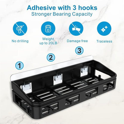 ELLO&ALLO Shower Caddy - Rustproof Stainless Steel Adhesive Shelves | Large Capacity, No Drilling, 2 Pack