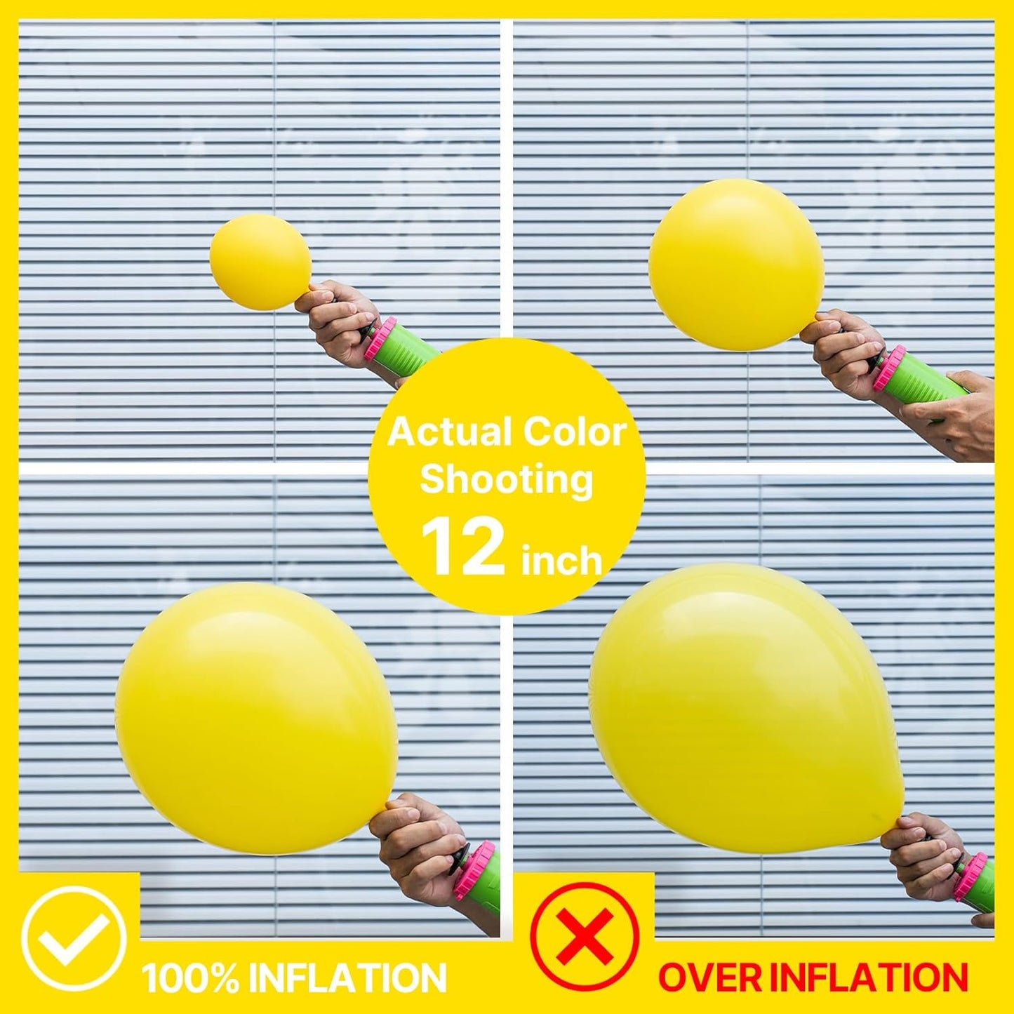 PartyWoo Yellow Balloons - 100-Pack Matte Latex Balloons in 5-18 Inch Sizes for Parties & Events