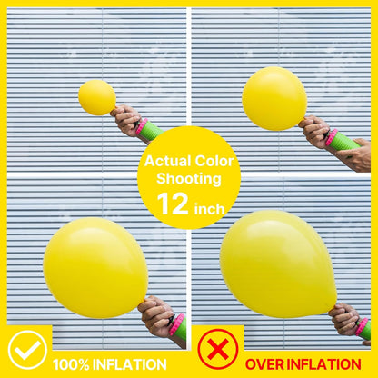 PartyWoo Yellow Balloons - 100-Pack Matte Latex Balloons in 5-18 Inch Sizes for Parties & Events