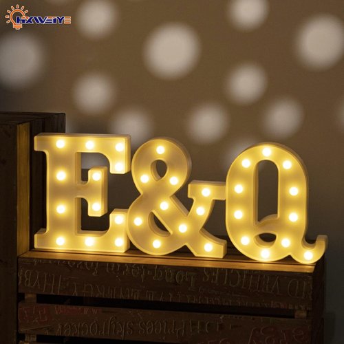 HXWEIYE LED Marquee Letters - Light Up Alphabet & Number Sign for Parties | Warm White Decor