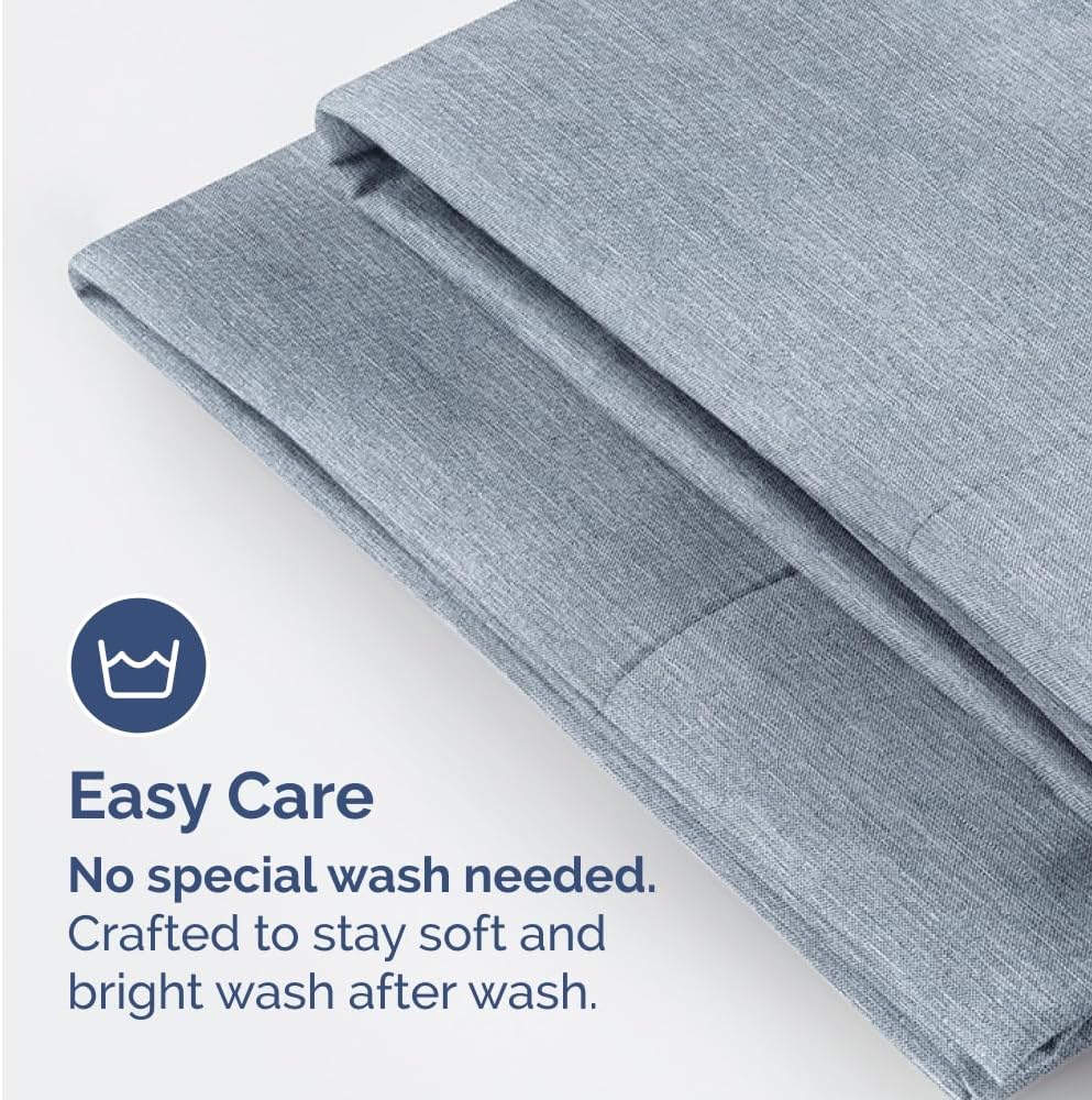 Skiennix Queen Pillow Cases Set of 4 | Ultra Soft Hotel Quality, Wrinkle Free, Fade Resistant - Heathered Blue