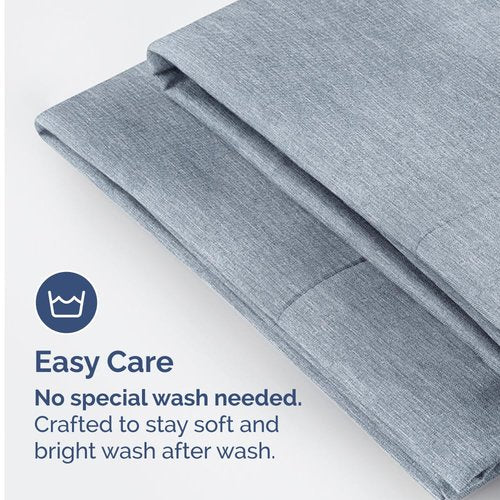 Queen Pillow Cases Set of 4 - Ultra Soft Hotel Quality Pillowcase Covers - Comfy, Cozy & Wrinkle Free - Shrinkage and Fade Resistant - Machine Washable Pillow Protectors - 4 Piece Set - Heathered Blue