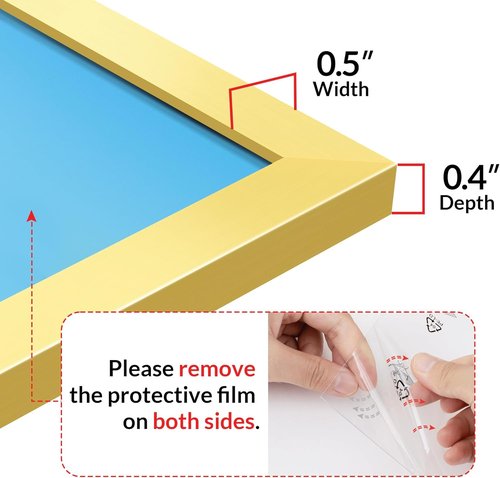 LaVie Home 4x6 Picture Frame - Classic Gold Frame with HD Plexiglas for Vertical/Horizontal Display