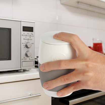 Non-Stick Ceramic Egg Cooker,Quick Scrambled Egg Maker with Silicone Sleeve for Easy Grip and Heat Protection, Holds Up to 4 Eggs for Mug Cakes, Muffins, and Omelets