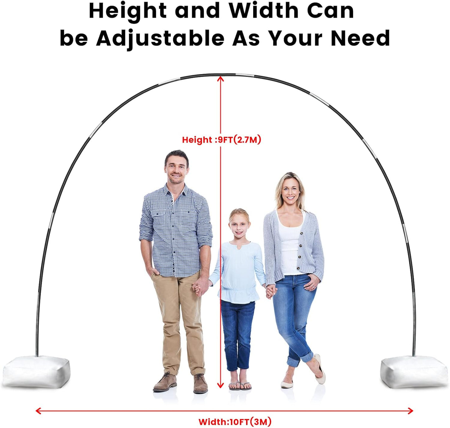 Voircoloria Balloon Arch Kit - 10ft Improved Stand with Base & Pumps for Weddings, Graduations & Parties
