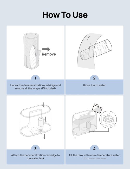 DREO Demineralization Cartridge 3-Pack for Humidifiers, Compatible with Dreo Humidifiers HM311/311S/524/524S, Prevent Mineral Build-up, Filter Hard Water, Eliminate White Dust