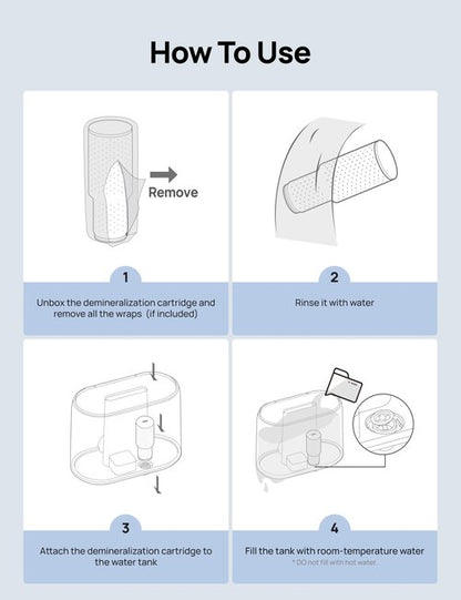 DREO Demineralization Cartridge 3-Pack for Humidifiers, Compatible with Dreo Humidifiers HM311/311S/524/524S, Prevent Mineral Build-up, Filter Hard Water, Eliminate White Dust