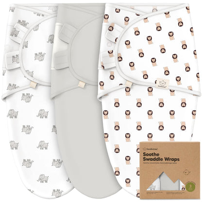 Organic Baby Swaddle Sleep Sacks by The Wild | 3-Pack Soft & Snug for Newborns 0-3 Months