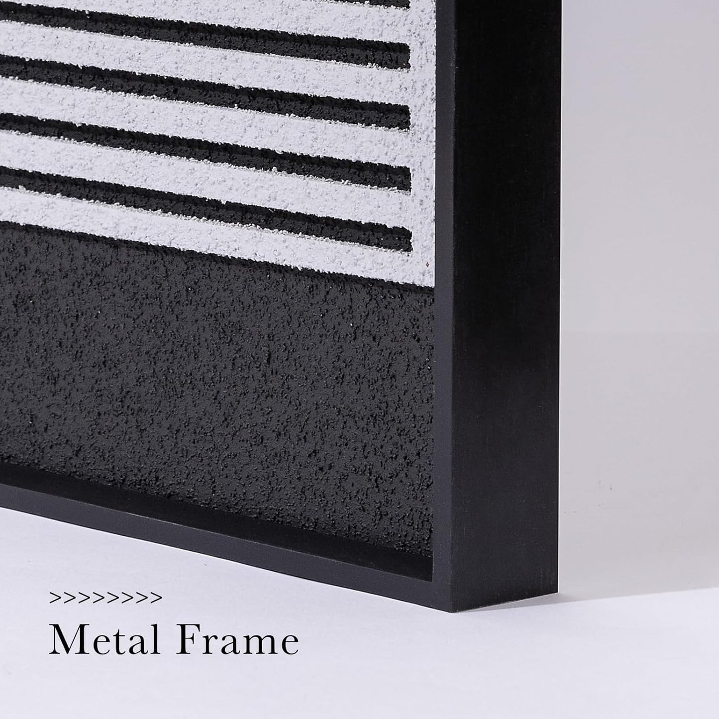 AMAATE 3D Sandstone Wall Art - Black Metal Framed Abstract Decor with Gold Spheres | 16x24 Inches, Ready to Hang
