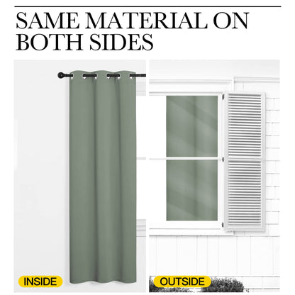 NICETOWN Greyish Green Blackout Curtains 108" Long for Office, 55" Wide, 2 Pieces, Dining Room, Guest Room, Sound Reducing Heat and Cold Block Curtain Panels for Modern Room Decorative