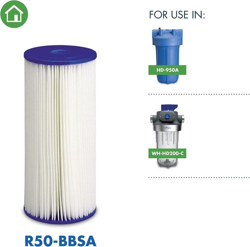 Culligan R50-BBSA Whole House Water Filter Replacement - Premium 50 Micron 10”x4.5” Cartridge for Home Systems