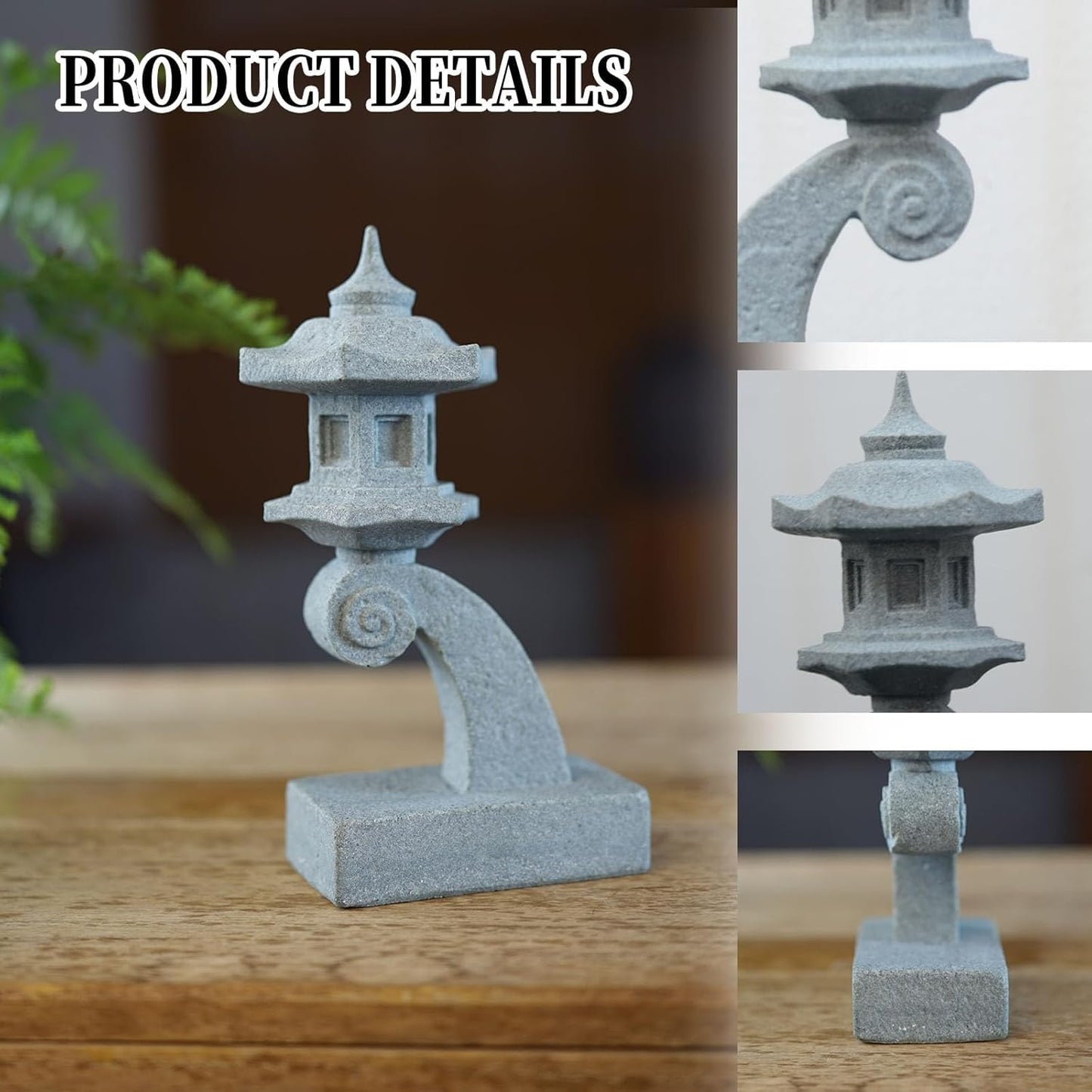 Saihisday Miniature Asian Decor - Japanese Lantern & Chinese Pagoda Statues for Fish Tank | 6pcs Set