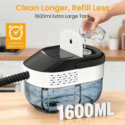 Skiennix Pressurized Steam Cleaner - 1.6L Handheld Steamer with 3-Level Adjustment & 2500W Power | 22-Piece Accessory Set for Home, Car & Multi-Surface Cleaning
