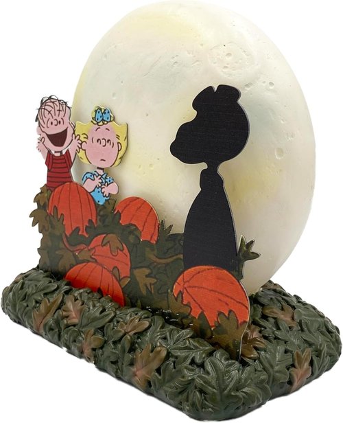Mark Feldstein Peanuts It's The Great Pumpkin LED Illuminated Tabletop Lamp Figurine | 6 Inch