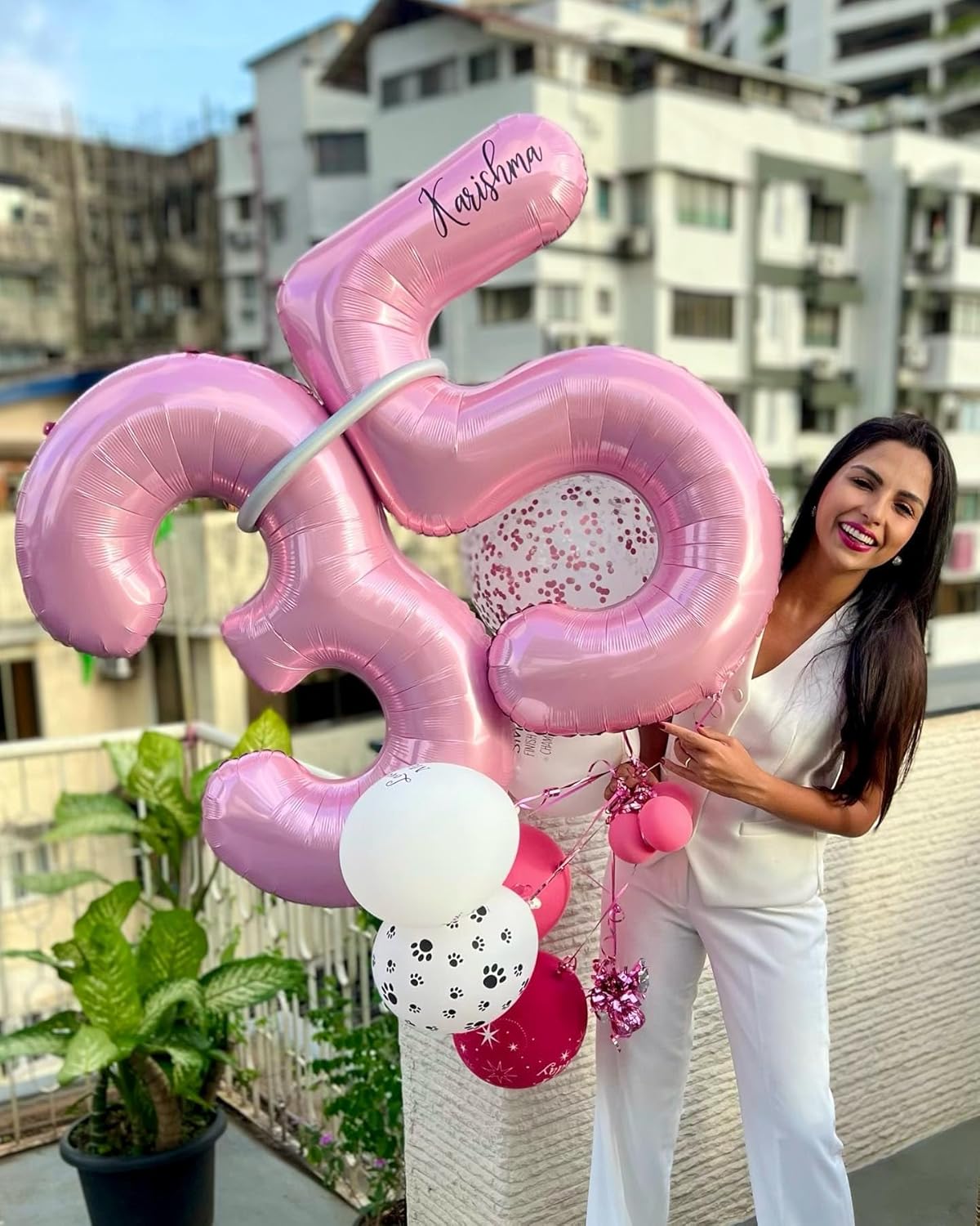 Pearlescent Pink Number 10 Balloons - 40 Inch 10th Birthday Decorations for Girls