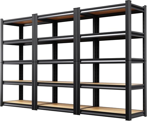 Heavy Duty Garage Shelving Units by [Brand Name] - 5-Tier Adjustable Steel Storage Rack Set | 71" H x 28" W x 12" D, Black