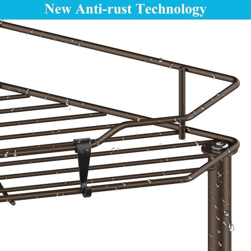 HuggieGems 3-Tier Corner Shower Caddy Organizer - Stylish Bronze Bathroom Shelf with Hooks
