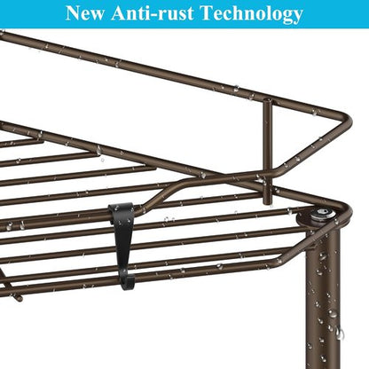 HuggieGems 3-Tier Corner Shower Caddy Organizer - Stylish Bronze Bathroom Shelf with Hooks