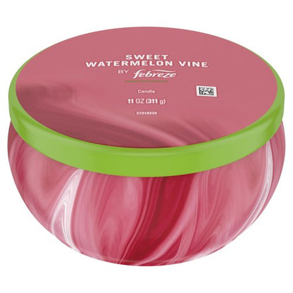 Febreze Scented Candle, Sweet Watermelon Vine Scent, 11 oz 4 Wick Candle, Single Pack