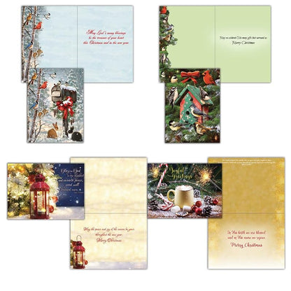 Religious Christmas Cards Bulk 48 Assorted Box with Envelopes - KJV Scripture