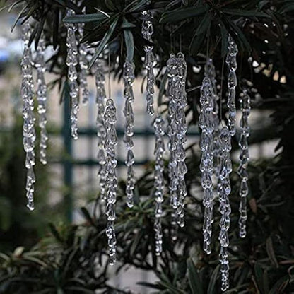 25Pcs Icicles Ornament Set - Clear Acrylic Christmas Decorations, 5.25 Inch Each - Variation of THIS listing: 25