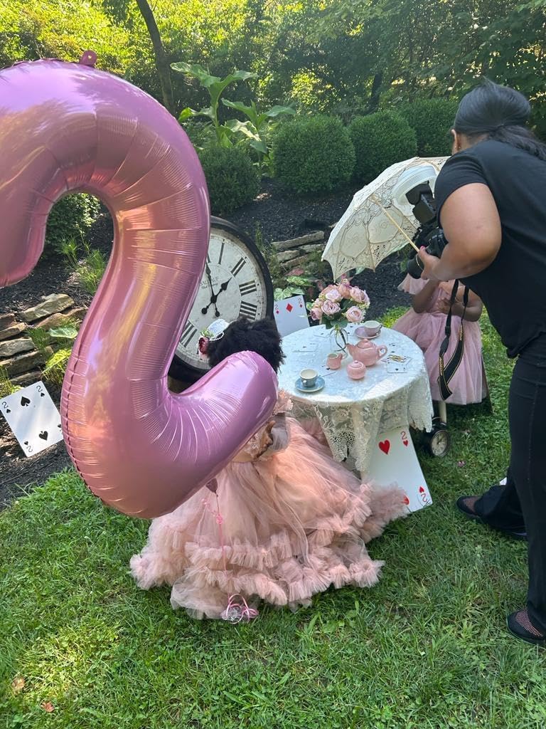 Skiennix 40-Inch Pink Number Balloons - Perfect for 2nd, 12th, 21st Birthday Parties & Celebrations