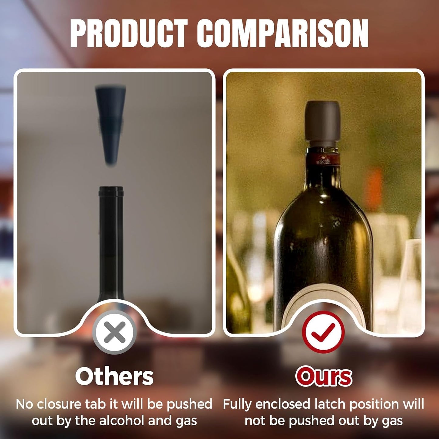 Silicone Wine Stopper for Wine Bottles, 2025 New Wine Stoppers for Wine Bottles, Seal Bottle Cover for Beer Champagne, Glass Bottle Sealer Covers Wine Stoppers for Home Use (8, All)