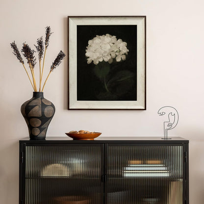 Razliubit White Flower Wall Art Prints - Replaceable Retro Decor for Bedroom, Bathroom, Kitchen | 10"x12" Framed Artwork