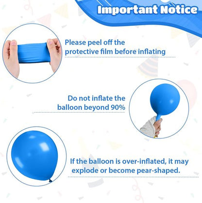 Blue and Black Balloons - 12 Inch Dark Blue & Silver Pearl Balloons for Birthday Parties & Celebrations