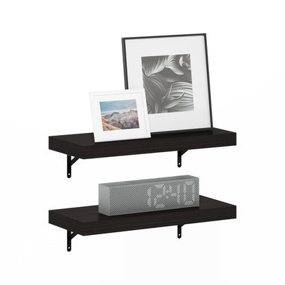 Furinno Tanna Floating Shelves for Wall Set of 2, 22-Inch Wall Shelf, Triple Thick Floating Mounted Shelf, for Bathroom, Home Office, Living Room, Tobacco Oak
