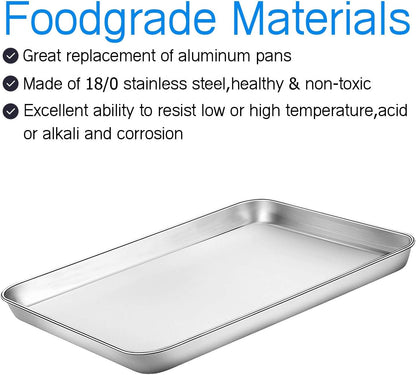 Regine Switzerland Cookie Sheet & Cooling Rack Set - 16-Inch Stainless Steel Bakeware, Non-Toxic & Easy Clean
