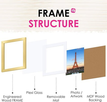 FIXSMITH 11x14 Picture Frame Set of 2 - HD Plexiglass for 8x10 or 11x14 Photos | Gold Wall Decor