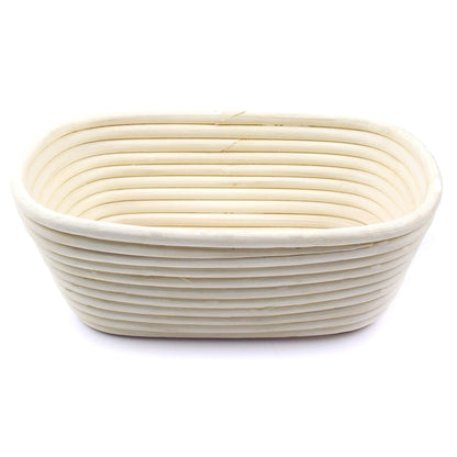 Vollum Bread Proofing Basket Banneton Baking Supplies for Beginners & Professional Bakers, Handwoven Rattan Cane Bread Maker for Artisan Breads, 10 x 7 x 3.75 Inch, 1-Pound Oval Brotform